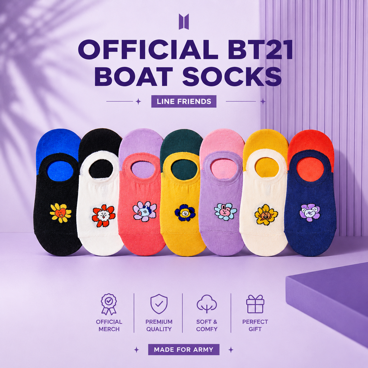 BTS (BT21 Merch) Calcetines Boat