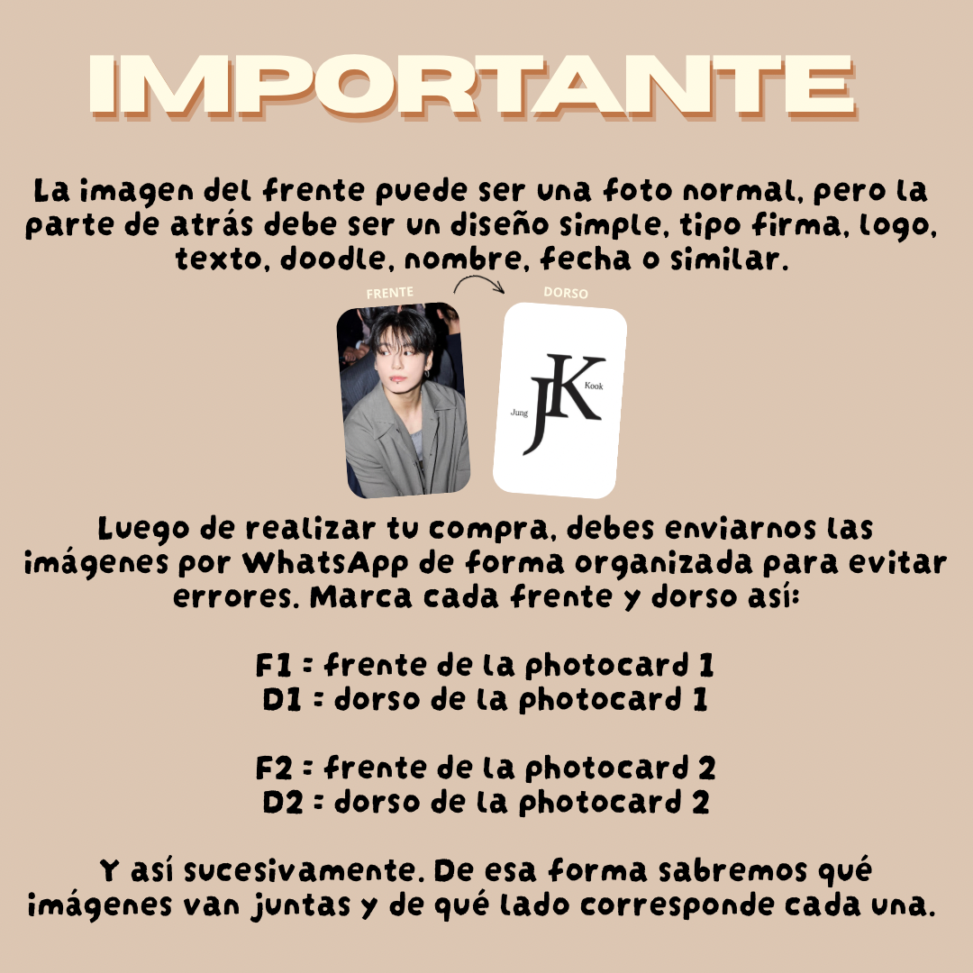 Photocards doble faz personalizadas