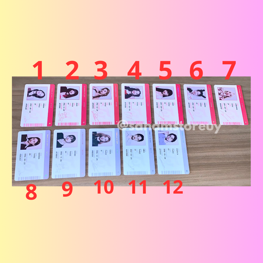 TWICE - Formula of Love ID Cards