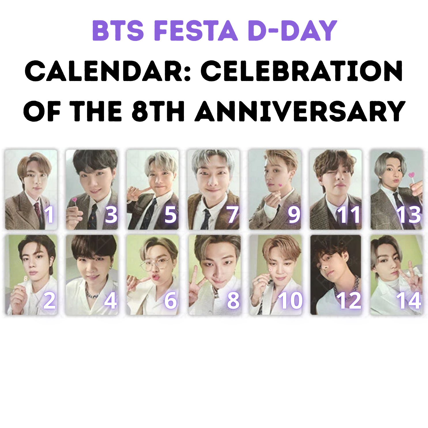 BTS FESTA 2021 D-DAY CALENDAR - PHOTOCARDS