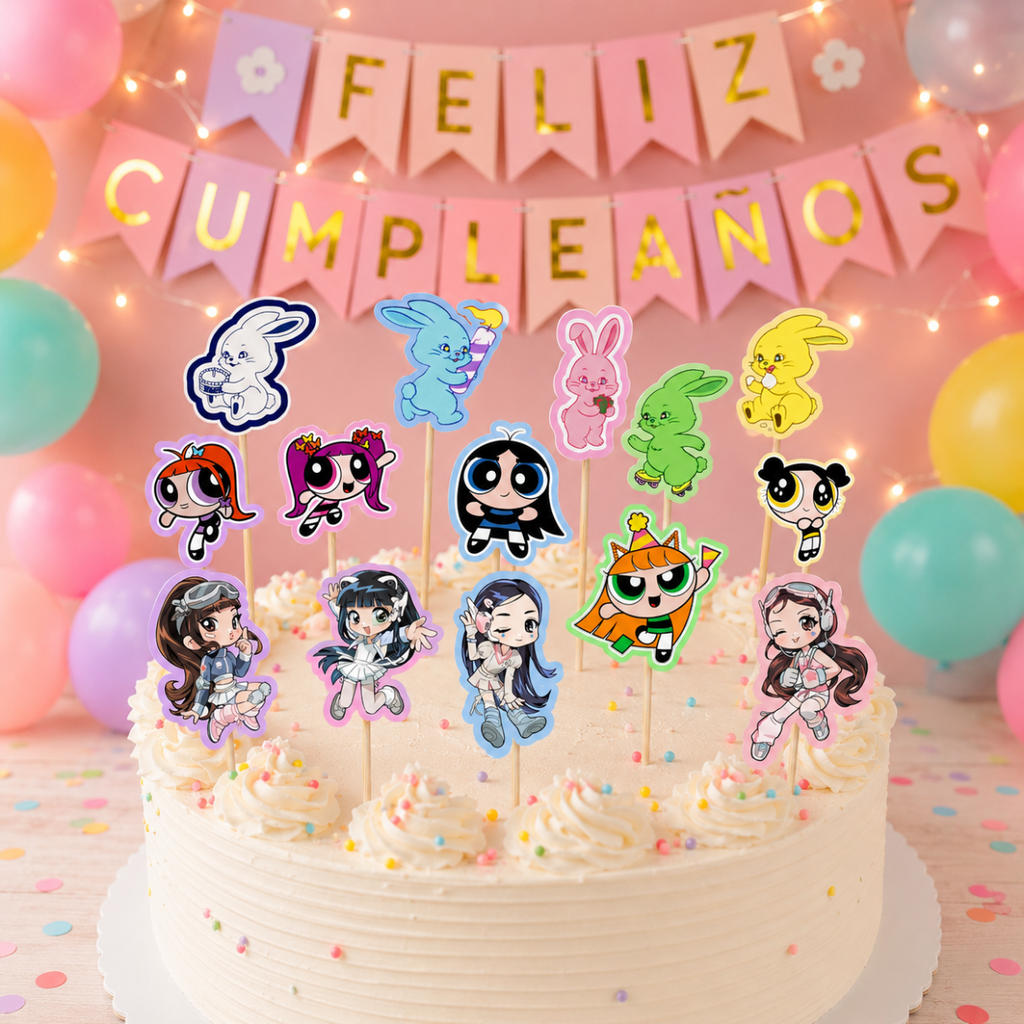 PACK 15 Toppers de NewJeans para Cumpleaños